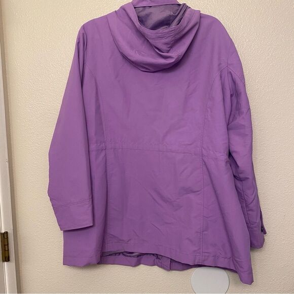 Land’s End women’s lavender purple nylon hooded jacket coat plus size squall 1X - Picture 4 of 12